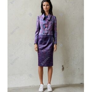 Vintage Peck & Peck Tweed 3 Piece Set Skirt Top Jacket lined Small